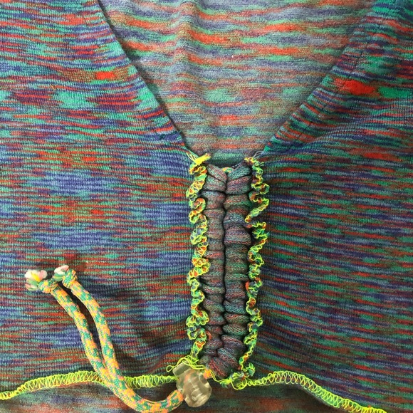 Urban Outfitters Teal Blue Y2K Knit Cropped Top - Picture 4 of 6